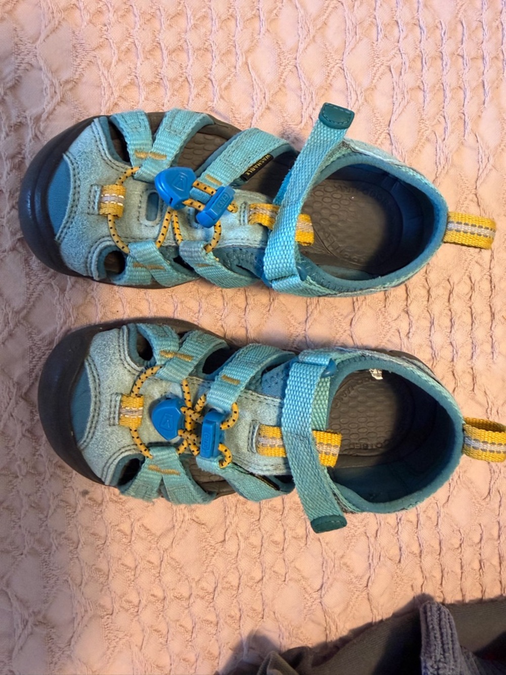 Keen Youth Aqua Blue and Yellow Closed-Toe Sport Sandal